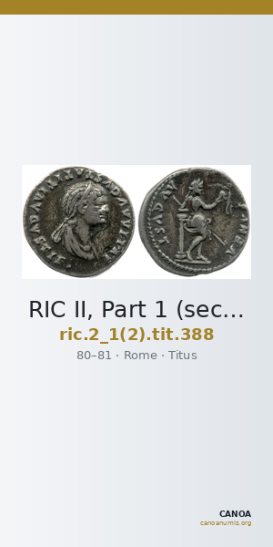 RIC II, Part 1 (second edition) Titus 388 — CANOA