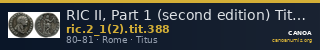 RIC II, Part 1 (second edition) Titus 388 — CANOA