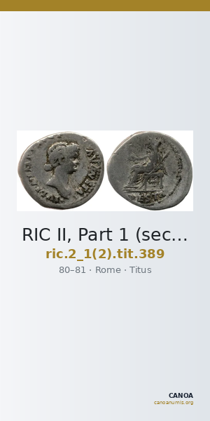 RIC II, Part 1 (second edition) Titus 389 — CANOA