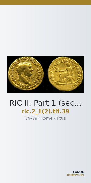 RIC II, Part 1 (second edition) Titus 39 — CANOA
