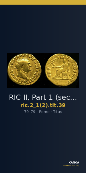 RIC II, Part 1 (second edition) Titus 39 — CANOA