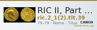 RIC II, Part 1 (second edition) Titus 39 — CANOA