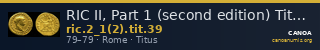 RIC II, Part 1 (second edition) Titus 39 — CANOA