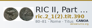 RIC II, Part 1 (second edition) Titus 390 — CANOA