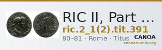 RIC II, Part 1 (second edition) Titus 391 — CANOA