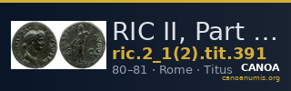RIC II, Part 1 (second edition) Titus 391 — CANOA