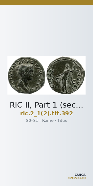 RIC II, Part 1 (second edition) Titus 392 — CANOA