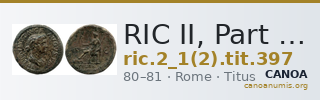 RIC II, Part 1 (second edition) Titus 397 — CANOA