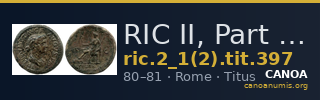 RIC II, Part 1 (second edition) Titus 397 — CANOA