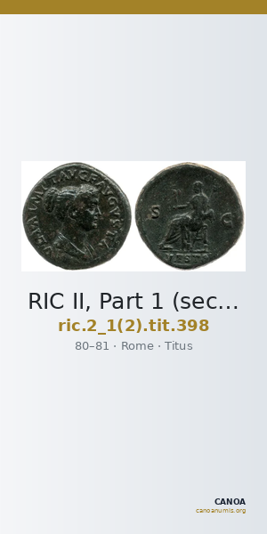RIC II, Part 1 (second edition) Titus 398 — CANOA