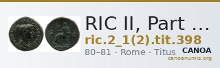 RIC II, Part 1 (second edition) Titus 398 — CANOA