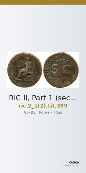 RIC II, Part 1 (second edition) Titus 399 — CANOA