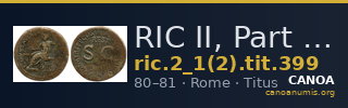 RIC II, Part 1 (second edition) Titus 399 — CANOA