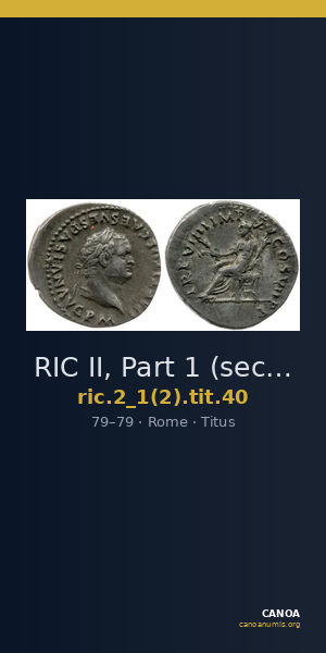 RIC II, Part 1 (second edition) Titus 40 — CANOA