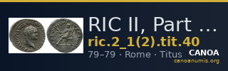 RIC II, Part 1 (second edition) Titus 40 — CANOA