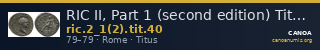 RIC II, Part 1 (second edition) Titus 40 — CANOA