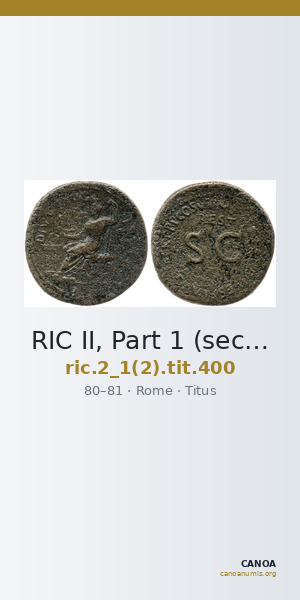 RIC II, Part 1 (second edition) Titus 400 — CANOA