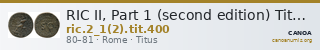 RIC II, Part 1 (second edition) Titus 400 — CANOA