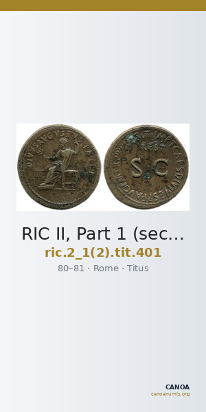 RIC II, Part 1 (second edition) Titus 401 — CANOA