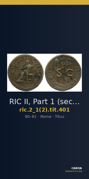 RIC II, Part 1 (second edition) Titus 401 — CANOA