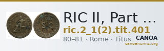 RIC II, Part 1 (second edition) Titus 401 — CANOA