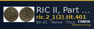 RIC II, Part 1 (second edition) Titus 401 — CANOA