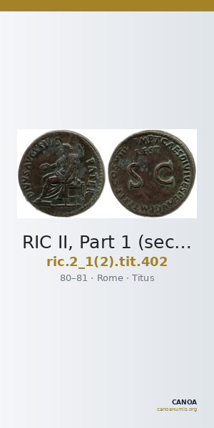 RIC II, Part 1 (second edition) Titus 402 — CANOA
