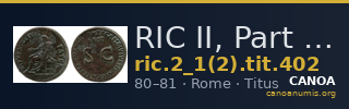 RIC II, Part 1 (second edition) Titus 402 — CANOA