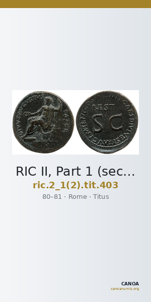 RIC II, Part 1 (second edition) Titus 403 — CANOA