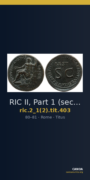 RIC II, Part 1 (second edition) Titus 403 — CANOA