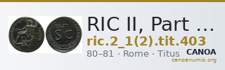 RIC II, Part 1 (second edition) Titus 403 — CANOA