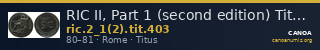 RIC II, Part 1 (second edition) Titus 403 — CANOA