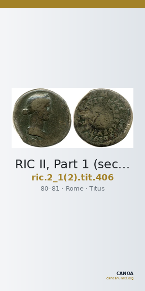 RIC II, Part 1 (second edition) Titus 406 — CANOA