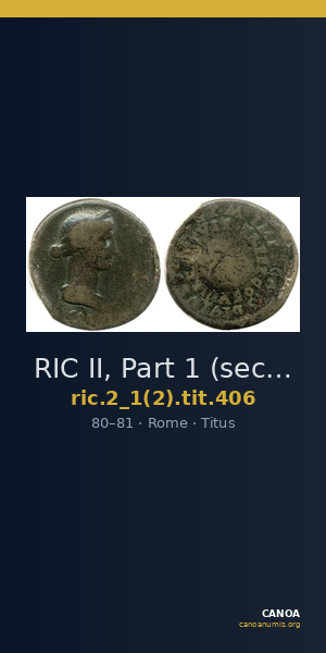 RIC II, Part 1 (second edition) Titus 406 — CANOA