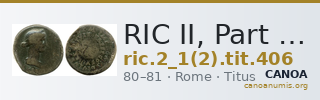 RIC II, Part 1 (second edition) Titus 406 — CANOA