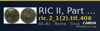 RIC II, Part 1 (second edition) Titus 406 — CANOA