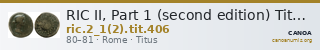 RIC II, Part 1 (second edition) Titus 406 — CANOA