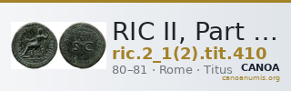 RIC II, Part 1 (second edition) Titus 410 — CANOA