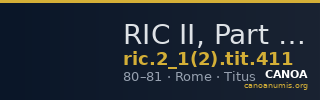 RIC II, Part 1 (second edition) Titus 411 — CANOA