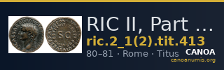 RIC II, Part 1 (second edition) Titus 413 — CANOA