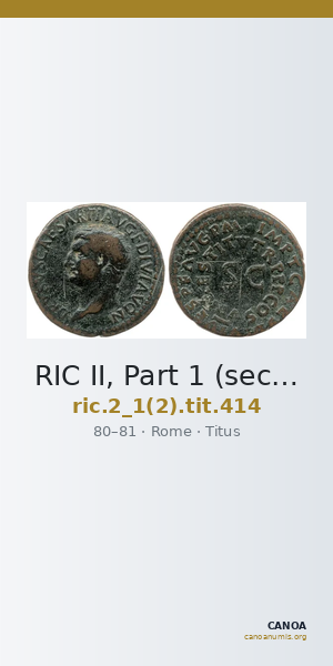 RIC II, Part 1 (second edition) Titus 414 — CANOA