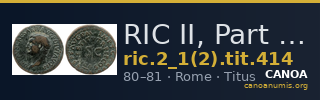 RIC II, Part 1 (second edition) Titus 414 — CANOA