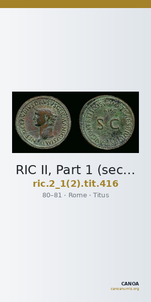 RIC II, Part 1 (second edition) Titus 416 — CANOA