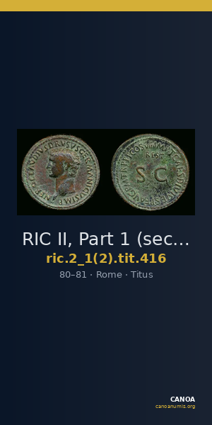 RIC II, Part 1 (second edition) Titus 416 — CANOA