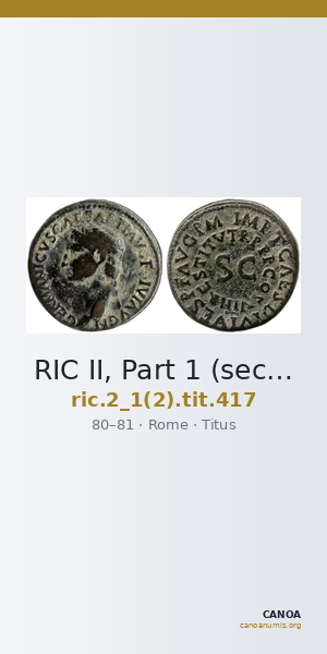 RIC II, Part 1 (second edition) Titus 417 — CANOA