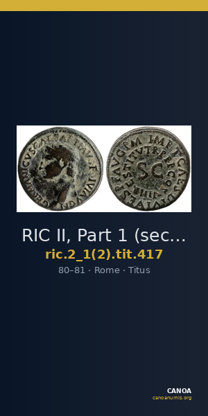 RIC II, Part 1 (second edition) Titus 417 — CANOA