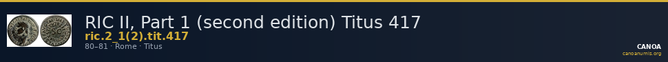 RIC II, Part 1 (second edition) Titus 417 — CANOA