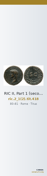 RIC II, Part 1 (second edition) Titus 418 — CANOA