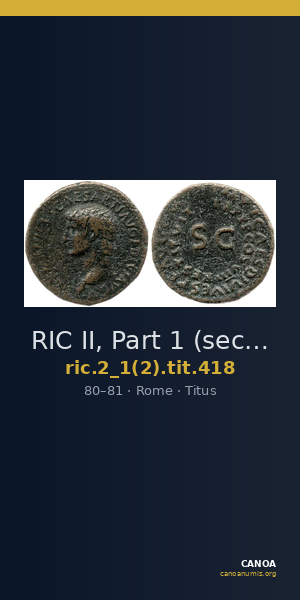 RIC II, Part 1 (second edition) Titus 418 — CANOA