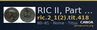 RIC II, Part 1 (second edition) Titus 418 — CANOA